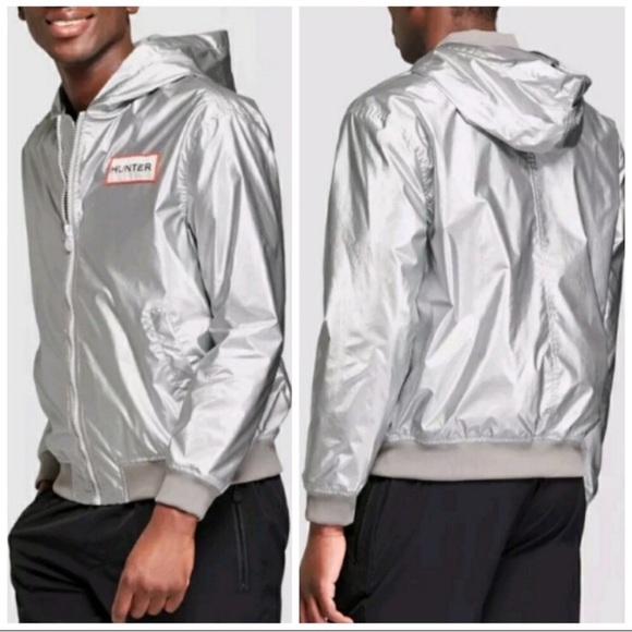 Hunter Target Silver Hooded Windbreaker 